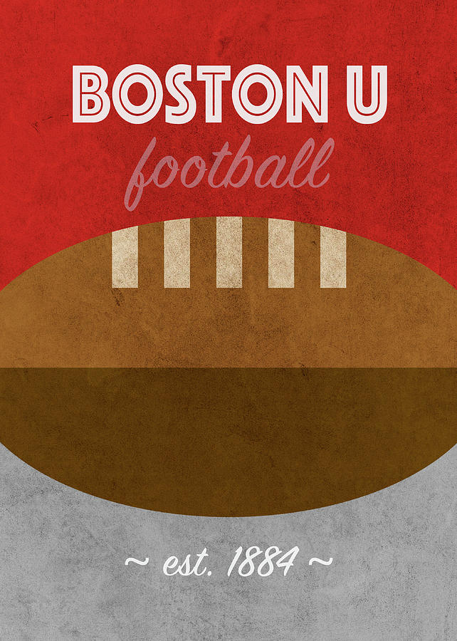 Boston University Mixed Media - Boston University Football College Sports Retro Vintage Poster Series by Design Turnpike