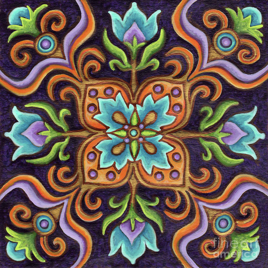 Botanical Mandala 12 Painting by Amy E Fraser