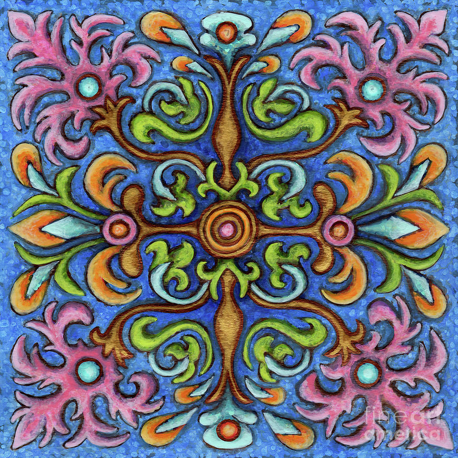Botanical Mandala 2 Painting by Amy E Fraser