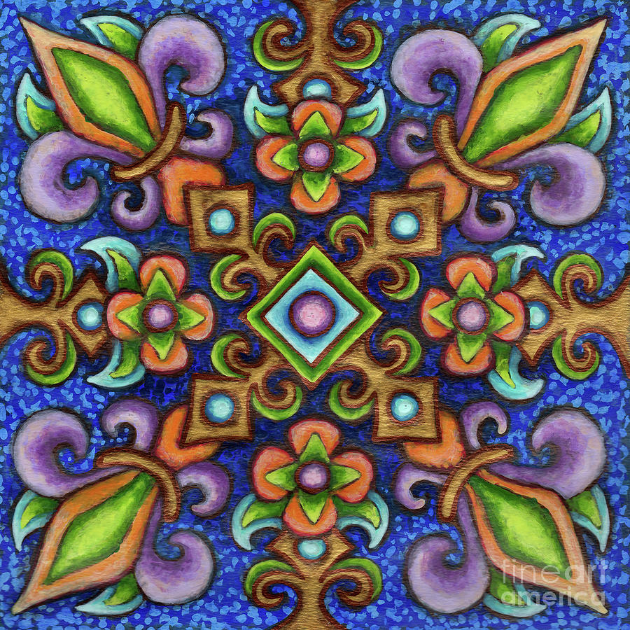Botanical Mandala 3 Painting by Amy E Fraser