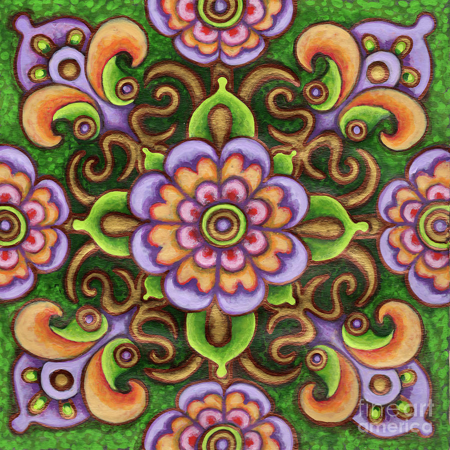 Botanical Mandala 5 Painting by Amy E Fraser