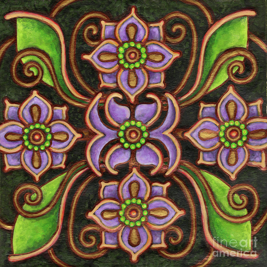 Botanical Mandala 6 Painting by Amy E Fraser