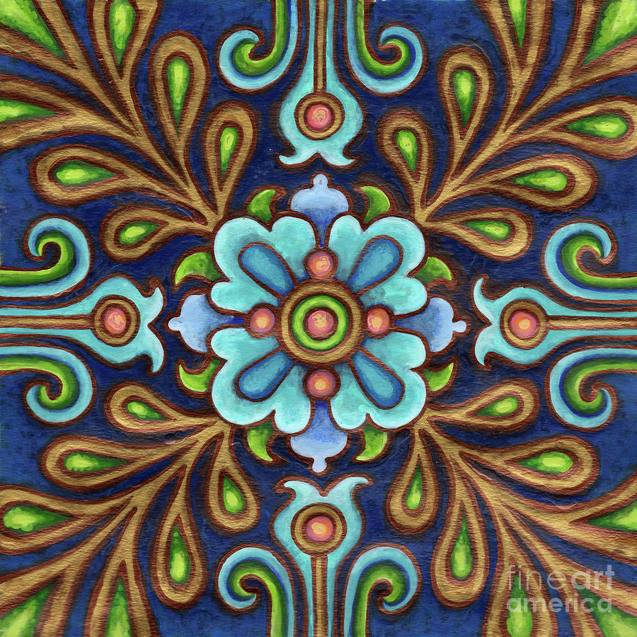 Botanical Mandala 9 Painting by Amy E Fraser