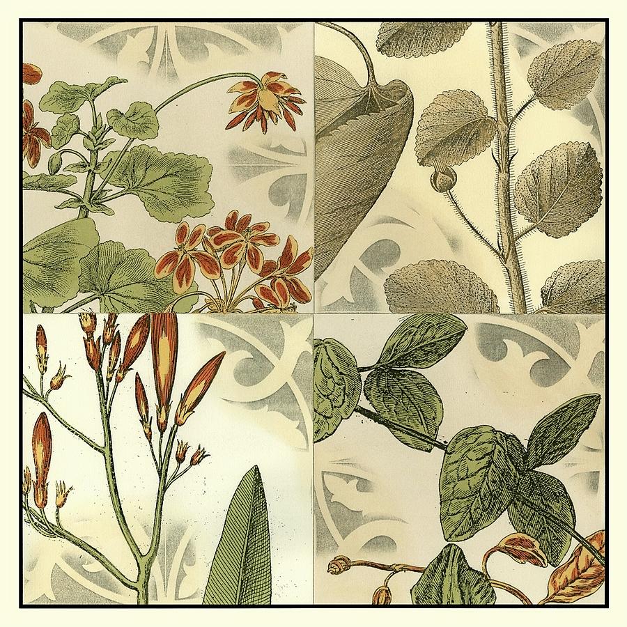 Flower Painting - Botanical Quadrant I by Vision Studio