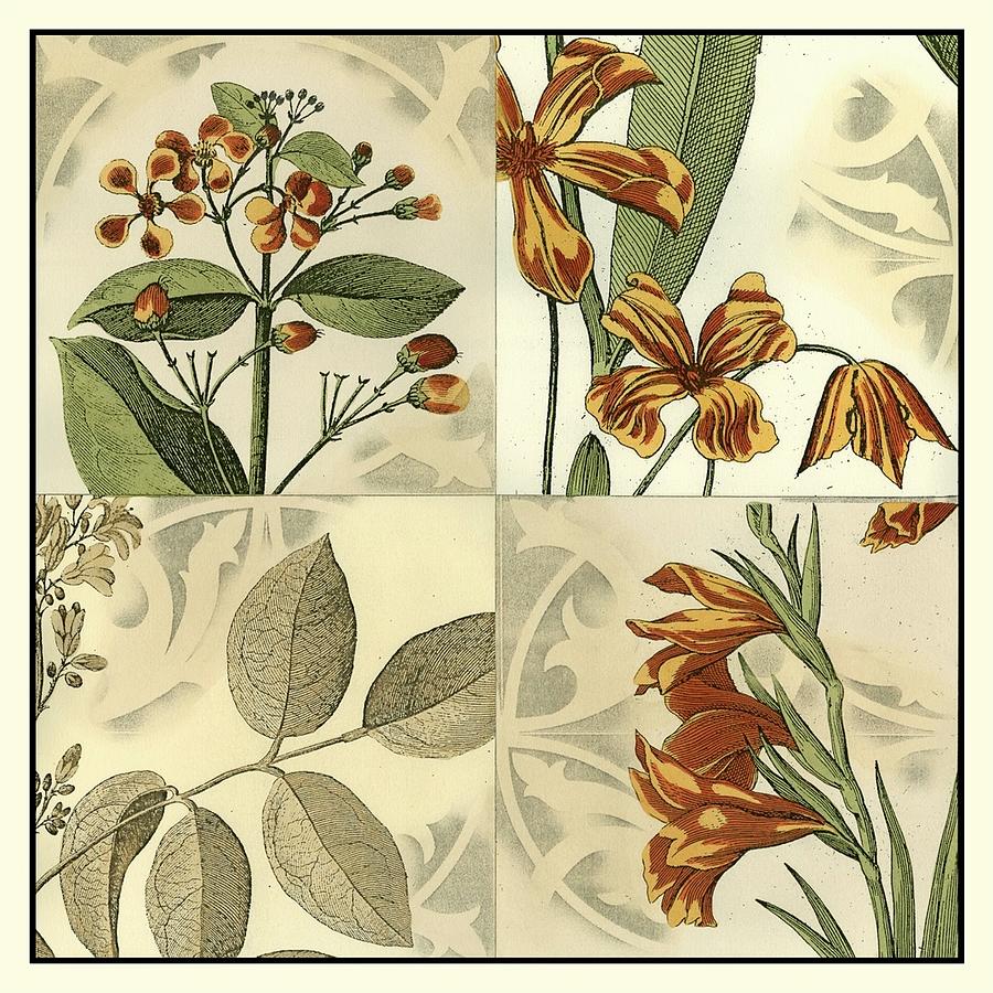 Flower Painting - Botanical Quadrant Iv by Vision Studio