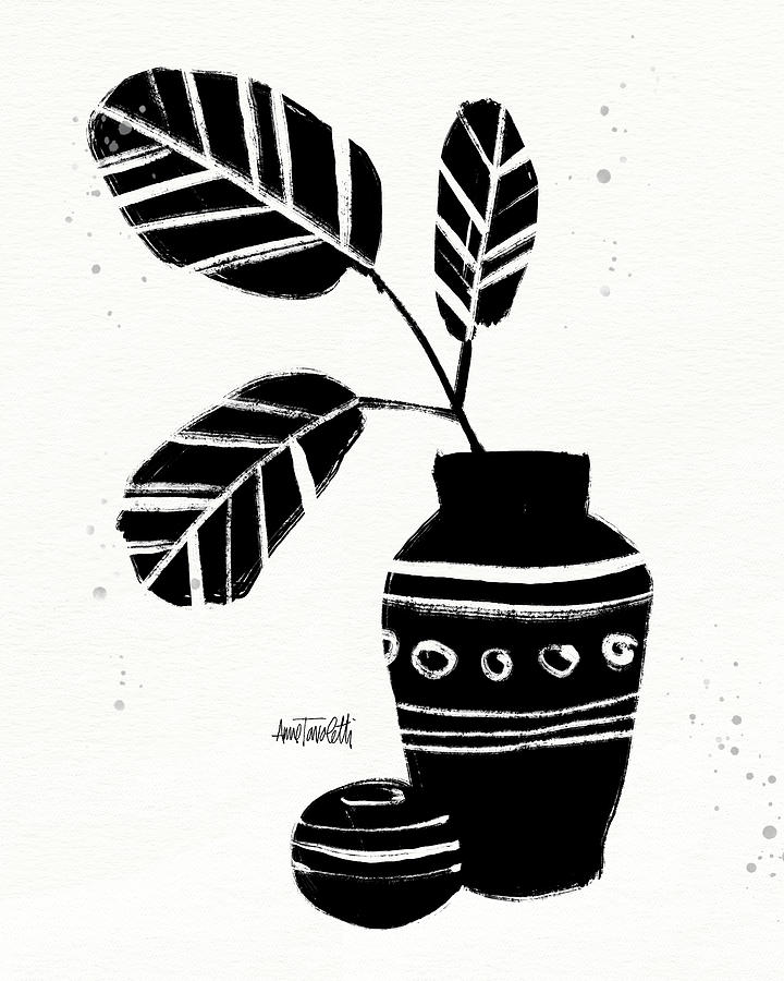 Black And White Mixed Media - Botanical Sketches Viii by Anne Tavoletti