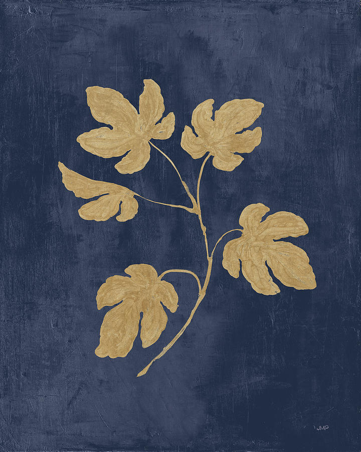 Blue Painting - Botanical Study IIi Gold Navy by Julia Purinton