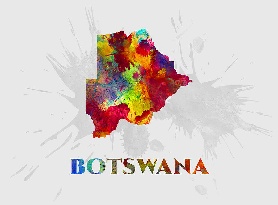 Botswana Map Artist Singh Mixed Media By Artguru Official Maps Pixels 9585