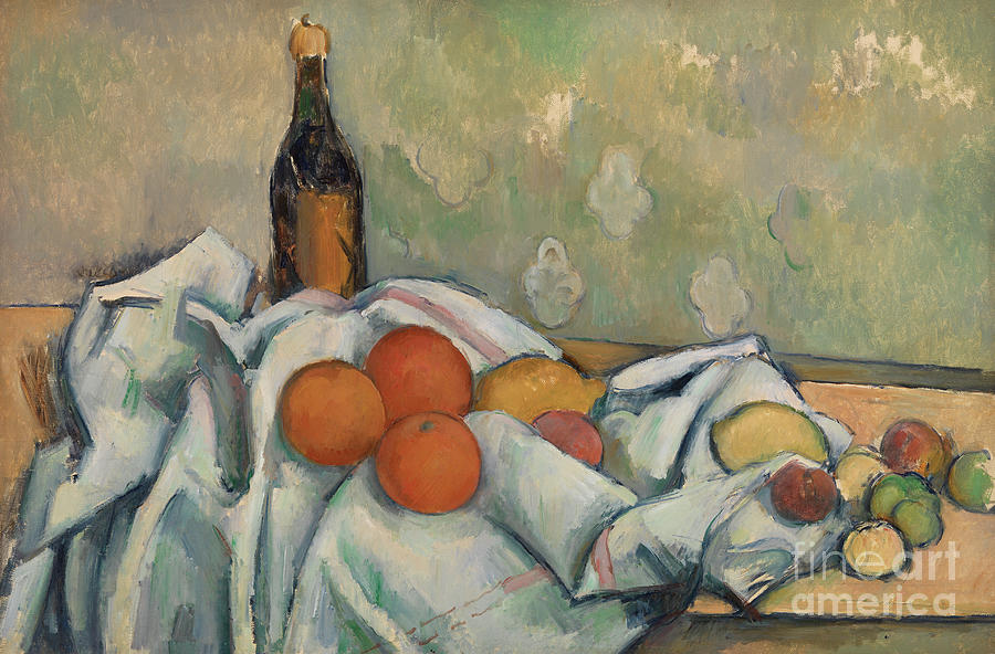 Bottle and Fruits, circa 1890  Painting by Paul Cezanne