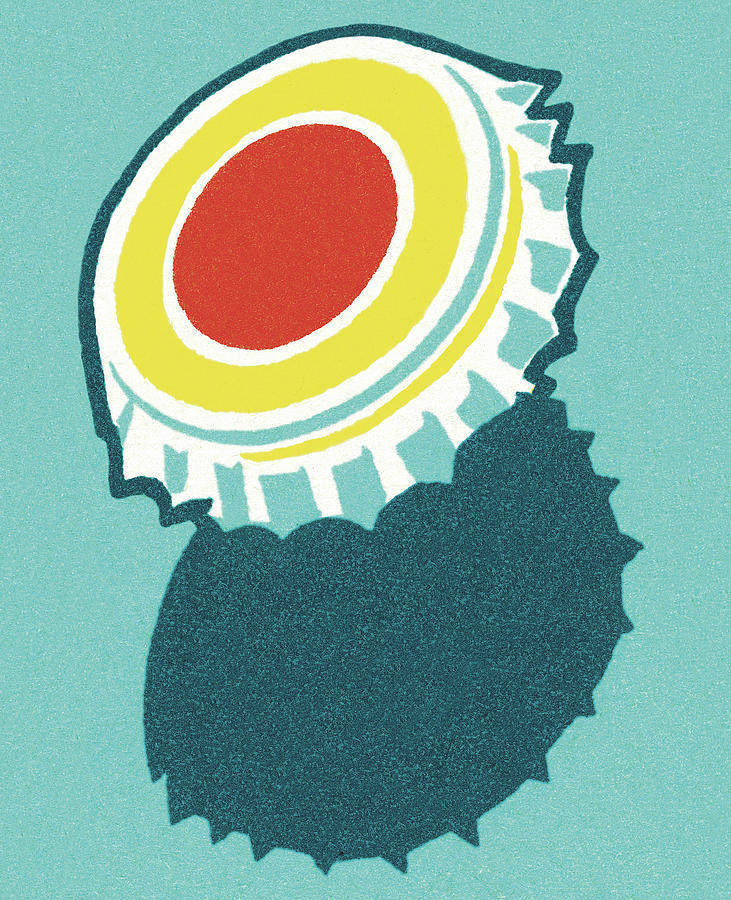 Beer Drawing - Bottle Cap by CSA Images