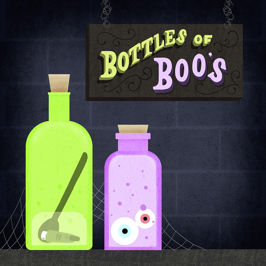 Typography Digital Art - Bottle Of Boos by Ashley Santoro