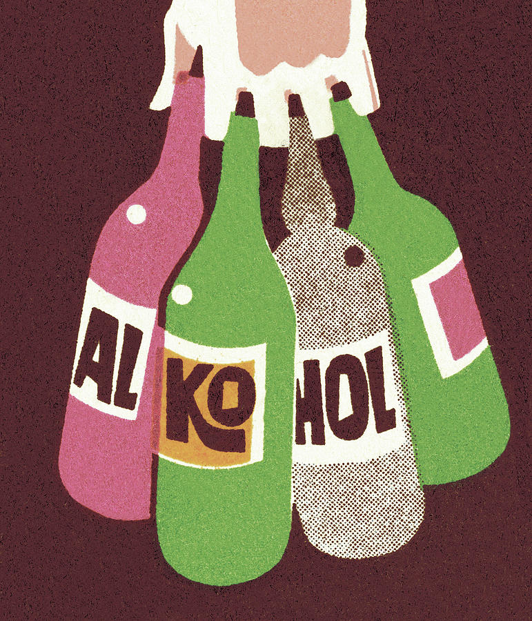 Beer Drawing - Bottles of Alcohol by CSA Images
