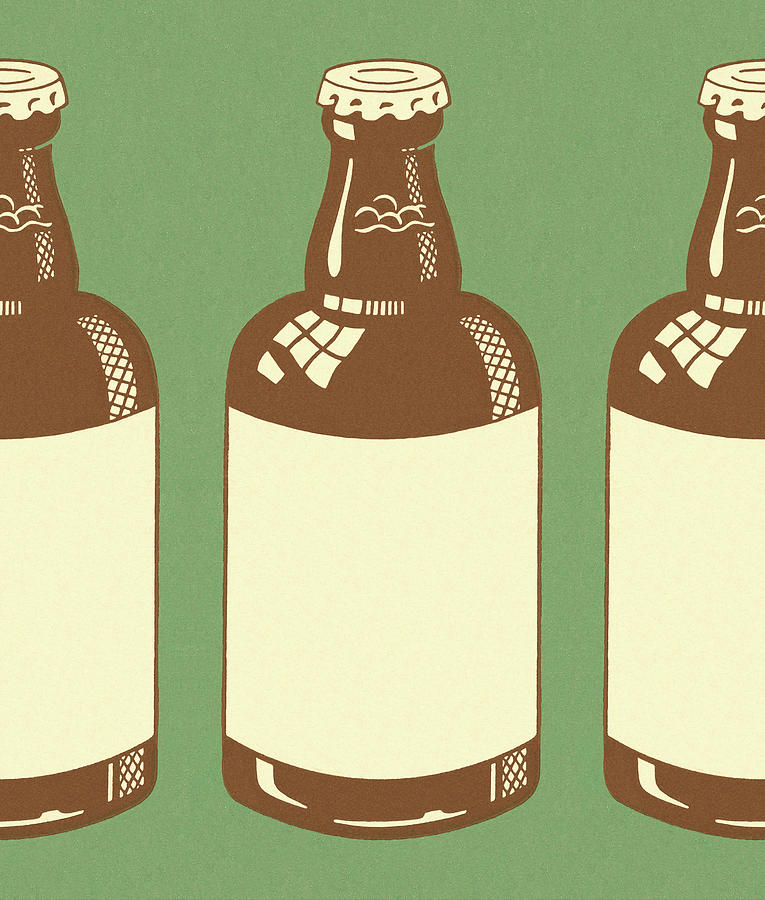 Beer Drawing - Bottles of Beer by CSA Images