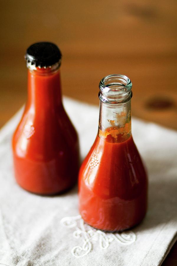 Bottles Of Home-made Ketchup Photograph by Maas Aldaya, Alicia