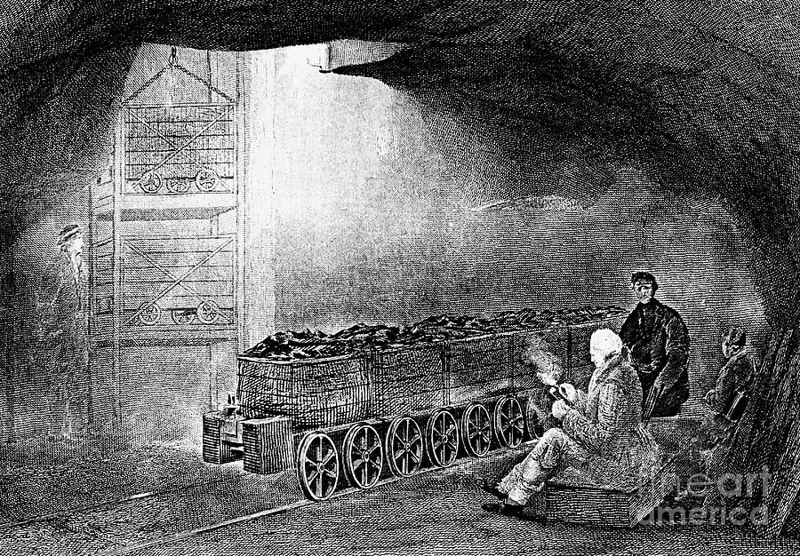 Bottom Of A Pit Shaft In A Coal Drawing by Print Collector