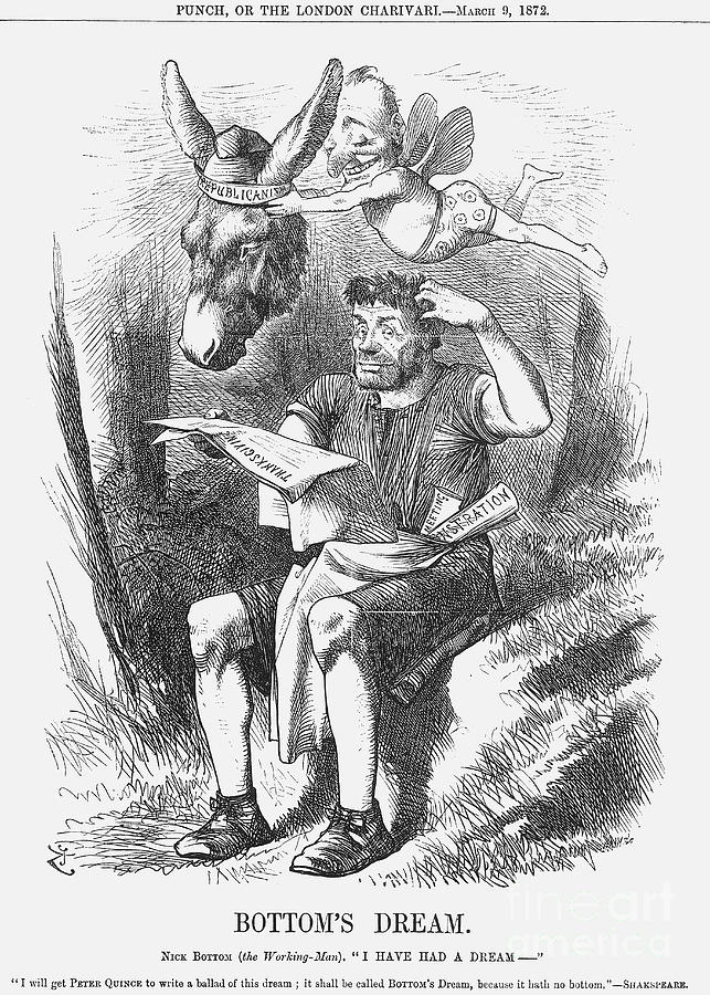 Bottoms Dream, 1872. Artist Joseph Swain Drawing by Print Collector