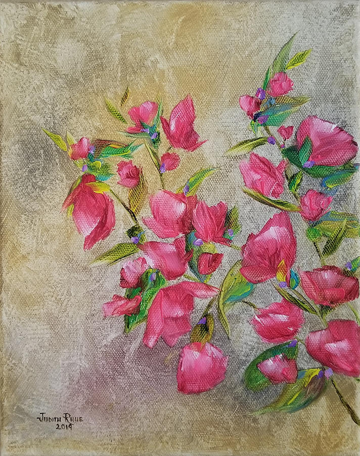 Bougainvillea Branch Painting by Judith Rhue