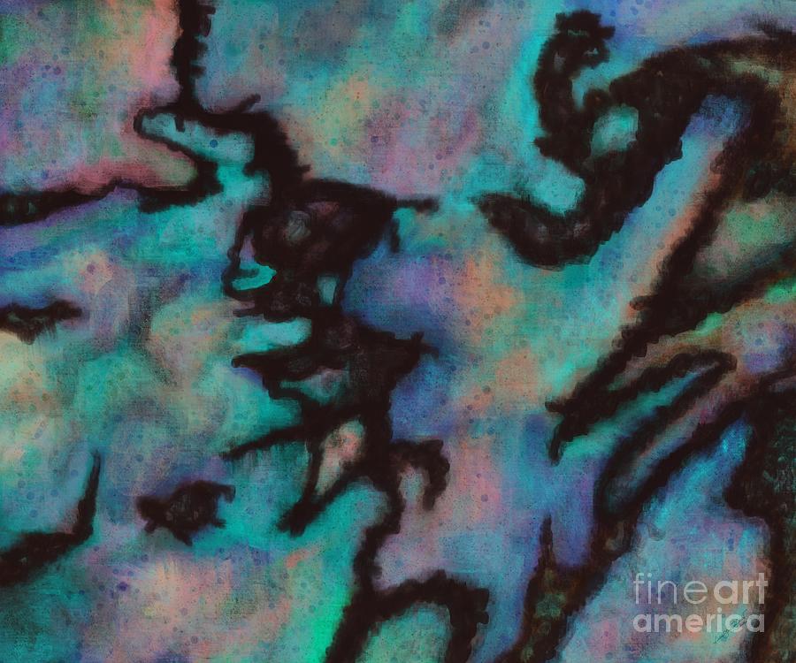 Abstract Digital Art - Boulder Opal - Fire Within by Standing Crow