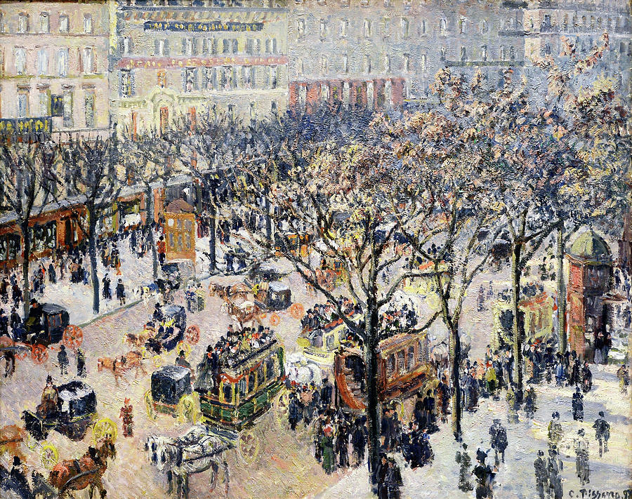 Boulevard des Italiens, Morning, Sunlight - Digital Remastered Edition Painting by Camille Pissarro