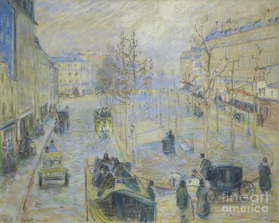 Camille Pissarro Drawing - Boulevard Rochechouart, Paris 1880 by Camille Pissarro