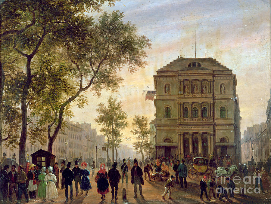 Boulevard Saint-martin And The Theatre De Lambigu, 1830 Painting by Giuseppe Canella