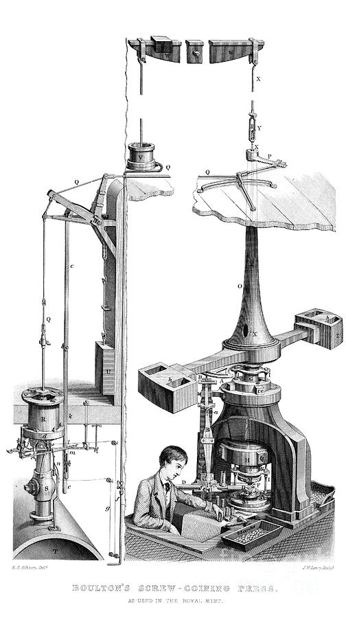 Boultons Screw Coining Press, As Used Drawing by Print Collector