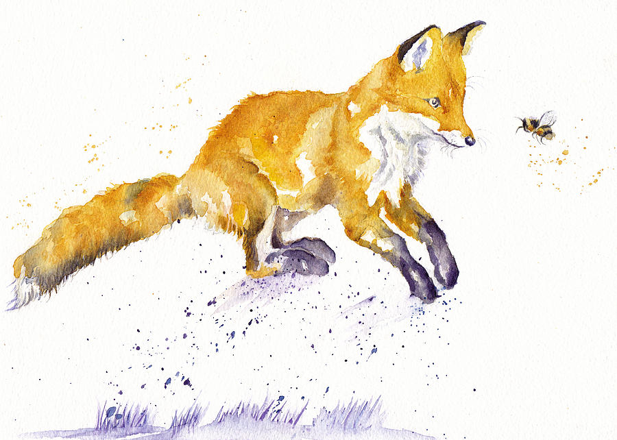 Springing Fox - Boundless Enthusiasm Painting by Debra Hall