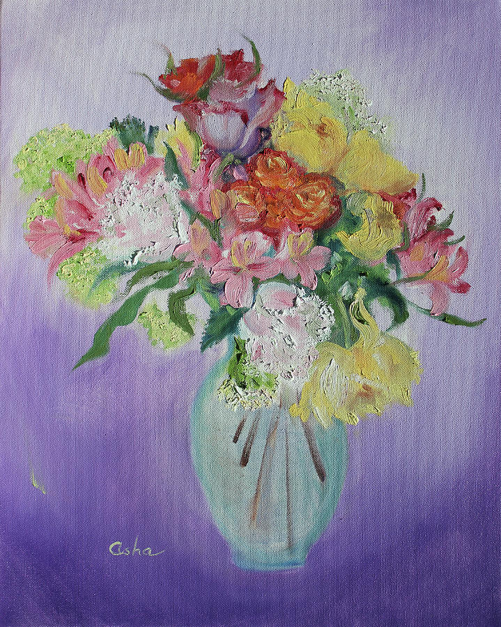 Bountiful Bouquet of Plenty Painting by Asha Carolyn Young