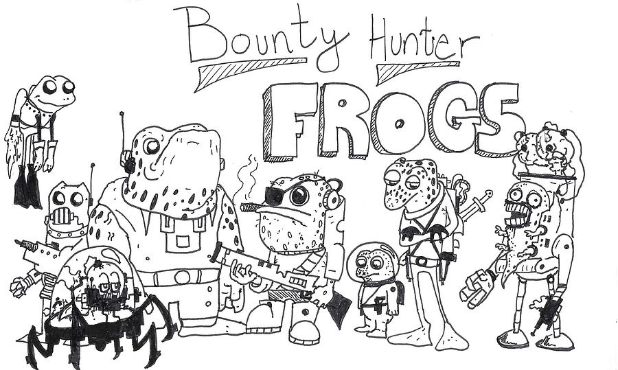 Bounty Hunter Frogs Drawing by Walter Johndad - Fine Art America