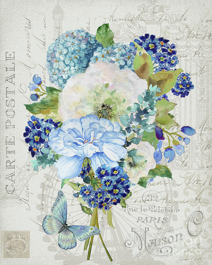 Typography Painting - Bouquet Francais C by Jean Plout