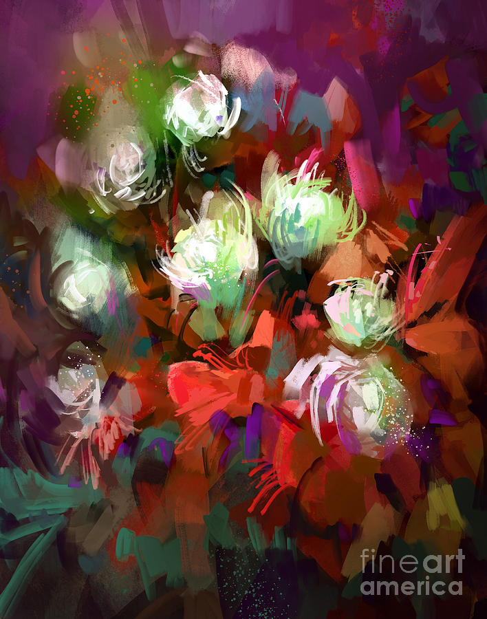 Gift Digital Art - Bouquet Of Colorful Flowersdigital by Tithi Luadthong Gift Digital Art - Bouquet Of Colorful Flowersdigital by Tithi Luadthong