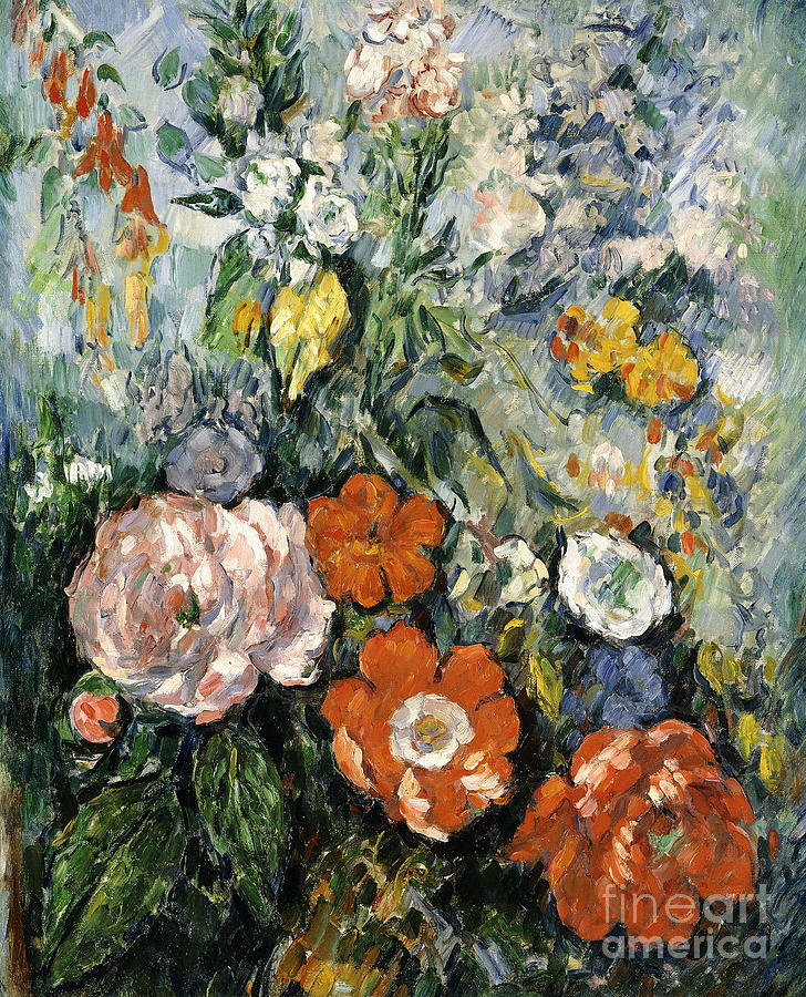 Bouquet Of Flowers, 1879-1880 Painting by Paul Cezanne