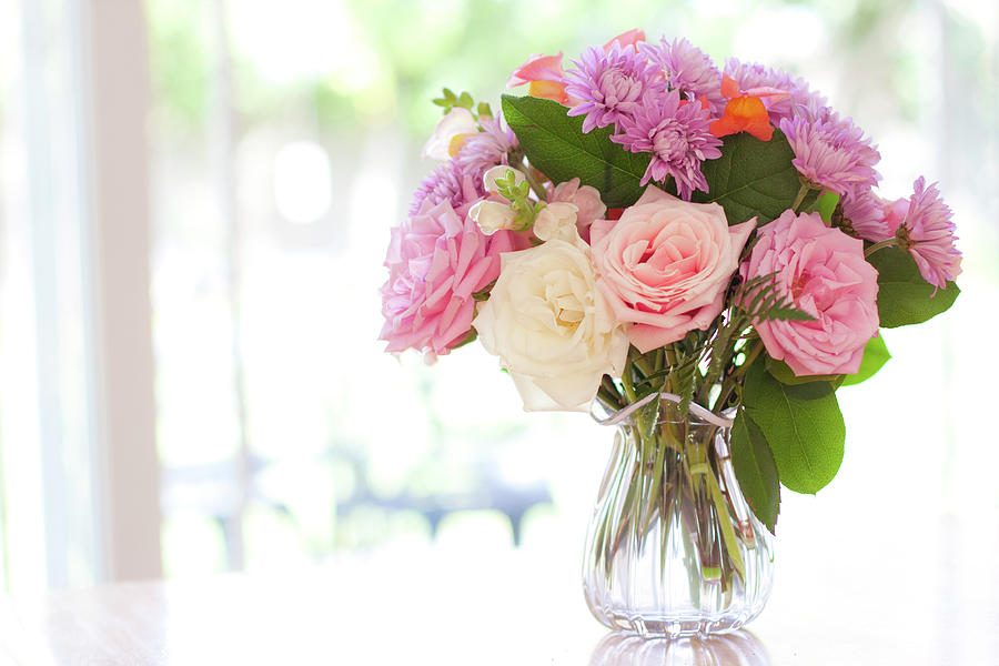Bouquet Of Flowers On Table Near Window Photograph by Jessica Holden Photography