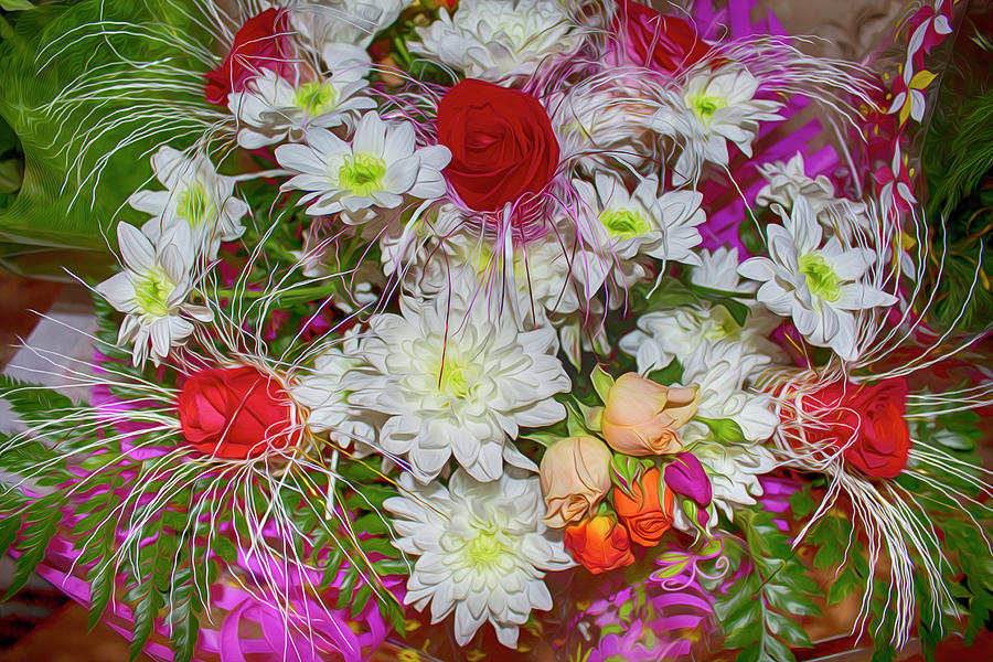 Flower Digital Art - Bouquet Of Flowers by Tatiana Tyumeneva