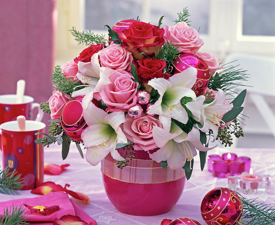Bouquet Of Rose, Hippeastrum Photograph by Friedrich Strauss
