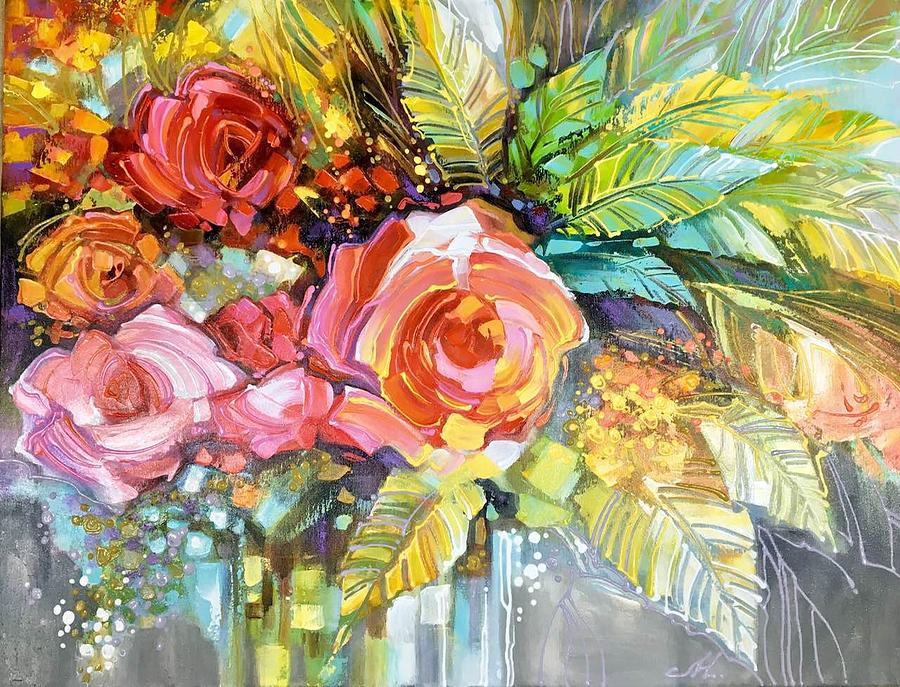 Bouquet Of Roses Painting By Yurii Shevchenko - Fine Art America