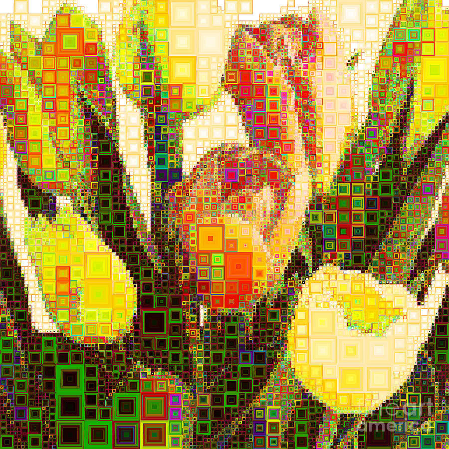 Bouquet of Tulips in Abstract Squares 20190201sq Photograph by Wingsdomain Art and Photography
