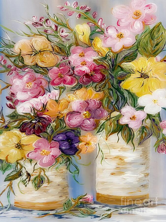 Bouquets of Flowers in Dreamy Focus Painting by Eloise Schneider Mote
