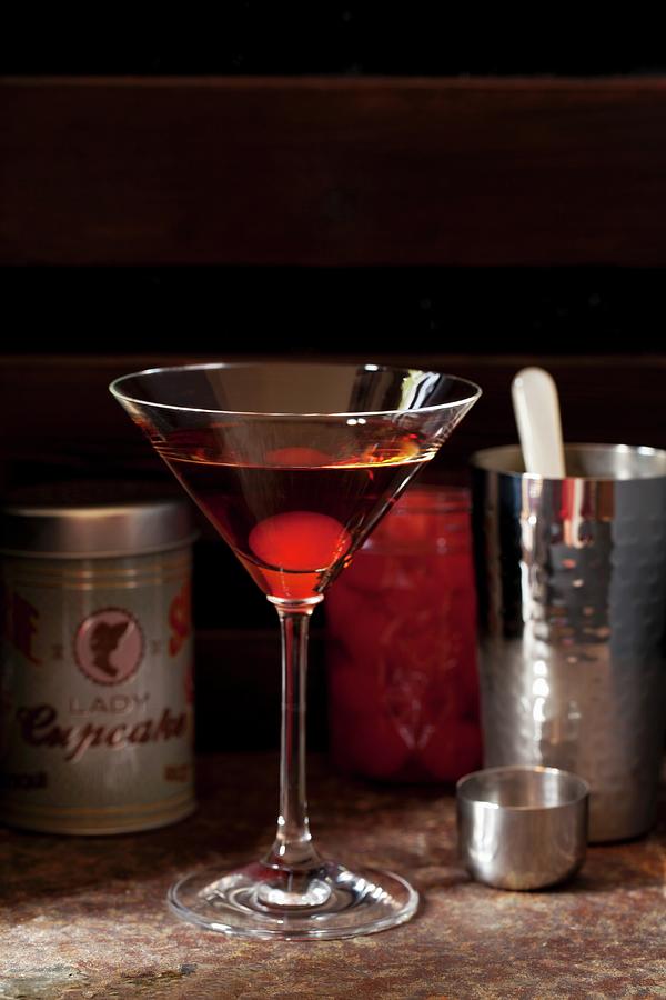 Bourbon Black Forest Martini Cocktail Photograph by Jane Saunders