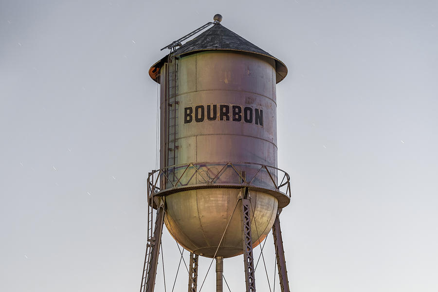 Bourbon Water Tower Vintage Decor Photograph