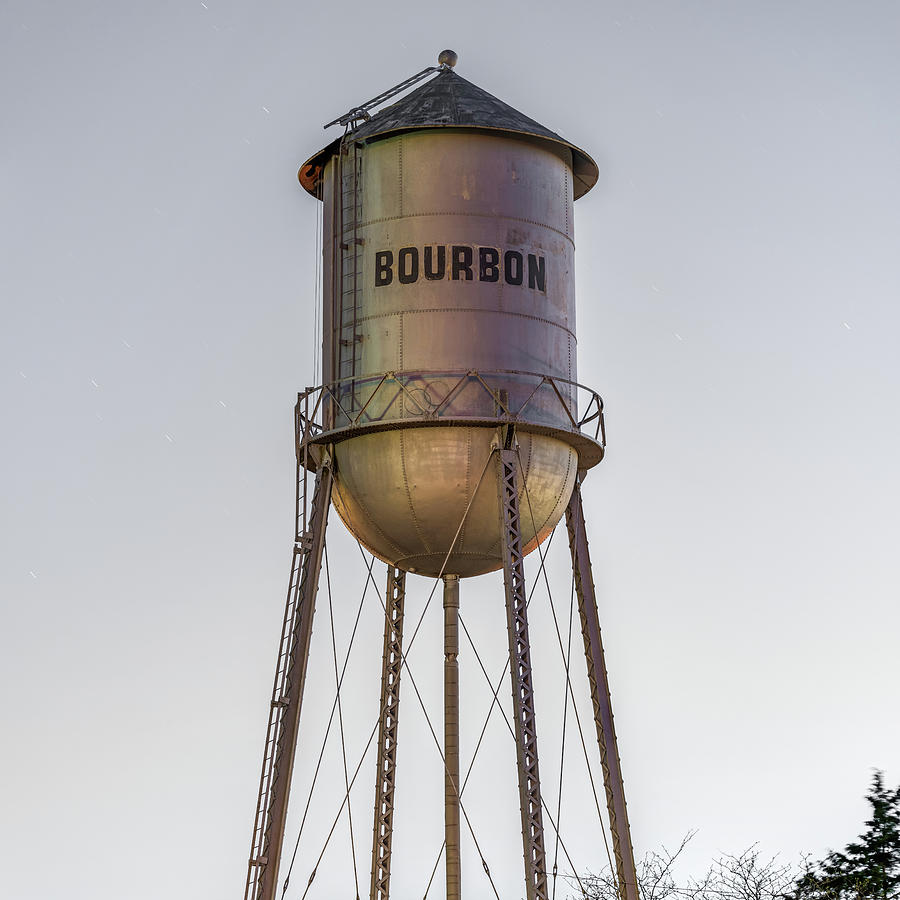 America Photograph - Bourbon Water Tower Vintage Decor - Square by Gregory Ballos