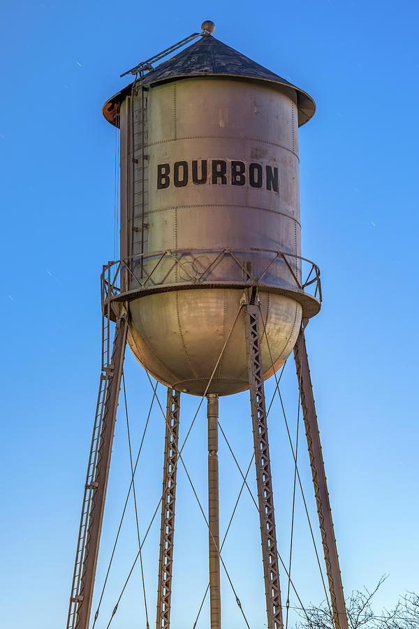 Bourbon Whiskey Water Tower At Dusk Photograph