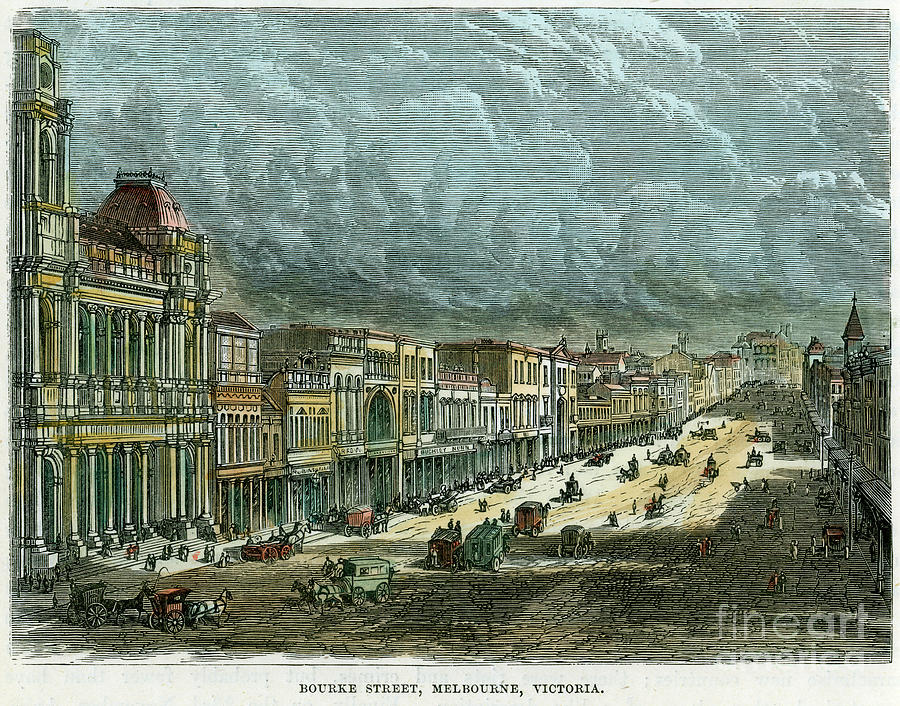 Bourke Street, Melbourne, Victoria Drawing by Print Collector