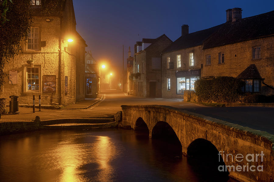 Winter Photograph - Bourton on the Water at Dawn in Autumn by Tim Gainey