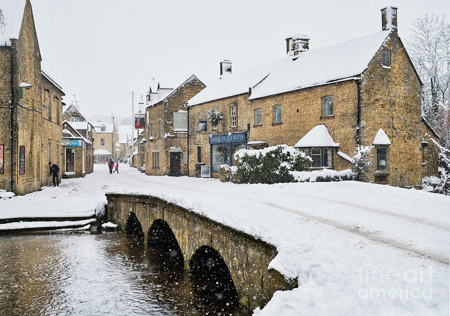 Bourton on the Water in the December Snow  Photograph by Tim Gainey