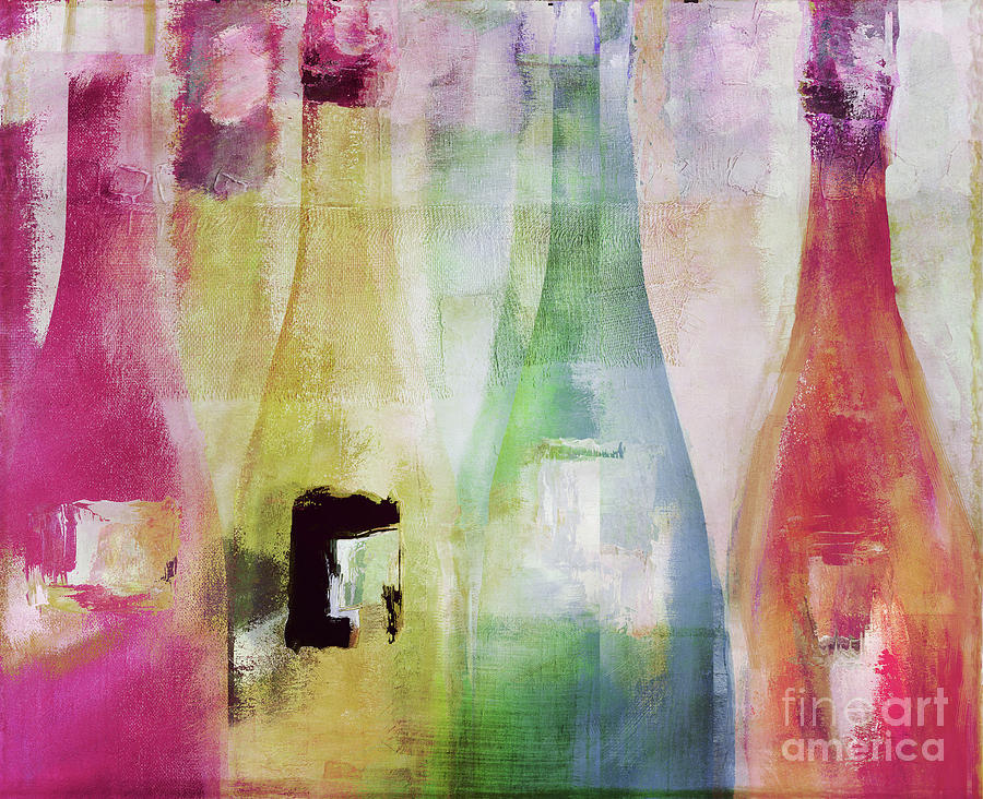 Wine Painting - Bouteilles II by Mindy Sommers