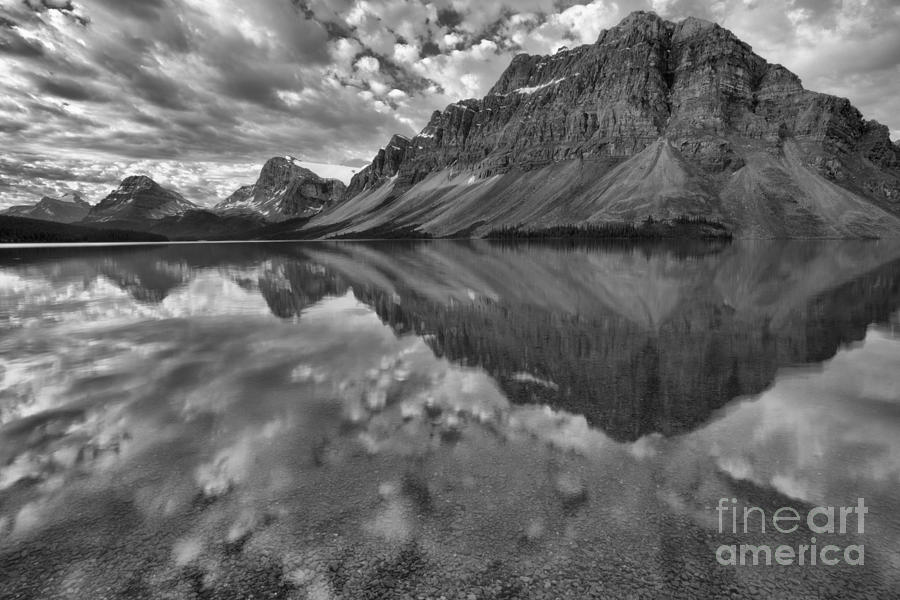 Bow Lake Cloud Explosion Black And White Photograph by Adam Jewell