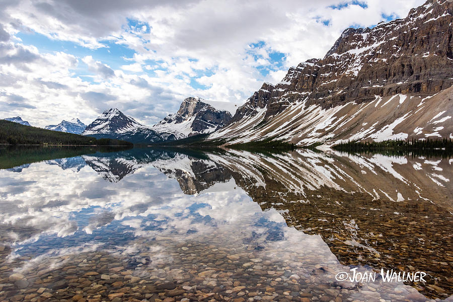 Bow Lake Reflection Photograph by Joan Wallner