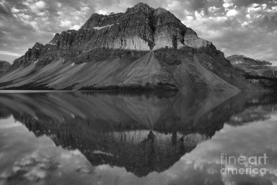 Bow Lake Summer Sunrise Stripe Black And White Photograph by Adam Jewell