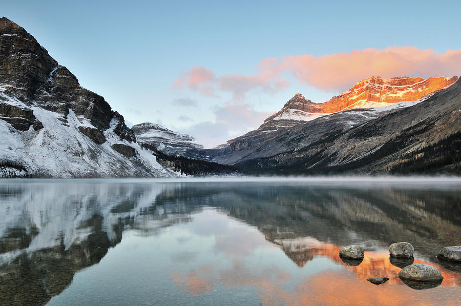 Bow Lake Sunrise, Banff National Park Photograph by Lijuan Guo Photography